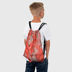 Рюкзак-мешок Красные и серые трещины, цвет: 3D-принт — фото 2