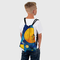 Рюкзак-мешок Жёлтая и синяя геометрия, цвет: 3D-принт — фото 2