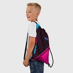 Рюкзак-мешок Dead by Daylight - neon gradient: надпись, символ, цвет: 3D-принт — фото 2