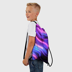 Рюкзак-мешок Неоновые волны, цвет: 3D-принт — фото 2