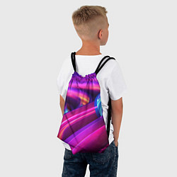 Рюкзак-мешок Неоновые абстрактные волны, цвет: 3D-принт — фото 2