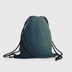 Рюкзак-мешок Изогнутые линии сине-зеленый, цвет: 3D-принт