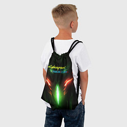 Рюкзак-мешок Киберпанк 2077 призрачная свобода зеленое свечение, цвет: 3D-принт — фото 2