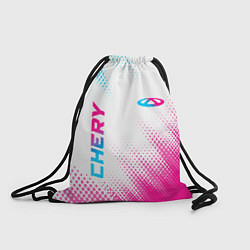 Рюкзак-мешок Chery neon gradient style: надпись, символ, цвет: 3D-принт