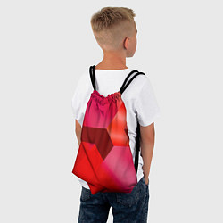 Рюкзак-мешок Красная геометрия, цвет: 3D-принт — фото 2
