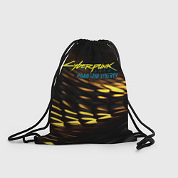 Рюкзак-мешок Cyberpunk 2077 phantom liberty black gold, цвет: 3D-принт