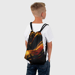 Рюкзак-мешок Темные золотые волнистые линии, цвет: 3D-принт — фото 2