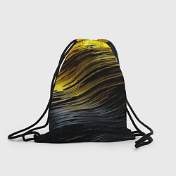 Рюкзак-мешок Золотистые волны на черном, цвет: 3D-принт