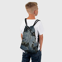 Рюкзак-мешок Листовый синий паттерн, цвет: 3D-принт — фото 2