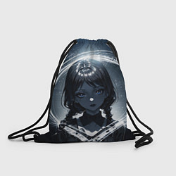 Рюкзак-мешок Аниме готическая девушка с двумя косами, цвет: 3D-принт