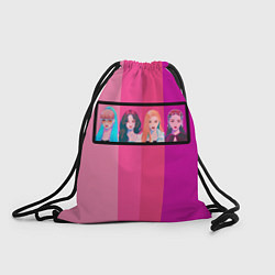 Рюкзак-мешок Группа Black pink на фоне оттенков розового, цвет: 3D-принт