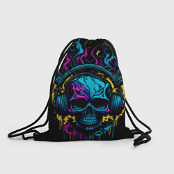 Рюкзак-мешок Череп - неонове искусство, цвет: 3D-принт