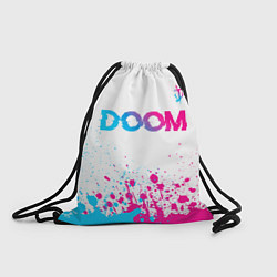 Рюкзак-мешок Doom neon gradient style: символ сверху, цвет: 3D-принт