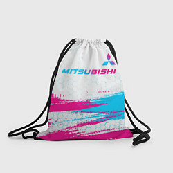 Рюкзак-мешок Mitsubishi neon gradient style: символ сверху, цвет: 3D-принт