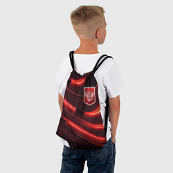 Рюкзак-мешок Красный неоновый герб России, цвет: 3D-принт — фото 2