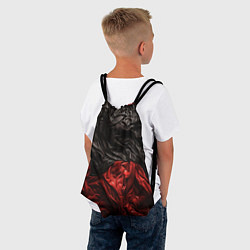 Рюкзак-мешок Black red texture, цвет: 3D-принт — фото 2