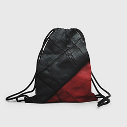 Рюкзак-мешок Черно - красная кожа, цвет: 3D-принт