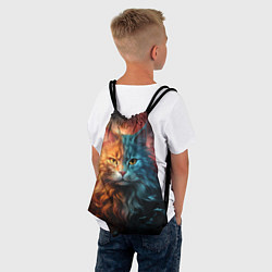 Рюкзак-мешок Сердитый котик, цвет: 3D-принт — фото 2