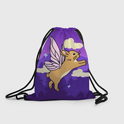 Рюкзак-мешок Лунный кролик с крыльями, цвет: 3D-принт