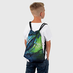 Рюкзак-мешок Green blue abstract, цвет: 3D-принт — фото 2