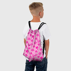 Рюкзак-мешок Барби паттерн розовый, цвет: 3D-принт — фото 2