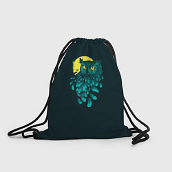 Рюкзак-мешок Бирюзовая сова, цвет: 3D-принт