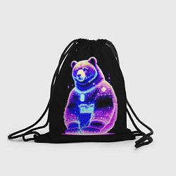 Рюкзак-мешок Космический светящийся мишка, цвет: 3D-принт
