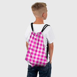 Рюкзак-мешок Розовая клетка Барби, цвет: 3D-принт — фото 2