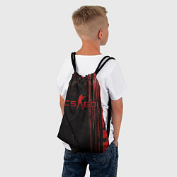 Рюкзак-мешок CS GO black red brushes, цвет: 3D-принт — фото 2