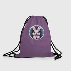 Рюкзак-мешок Милый белый зайчик, цвет: 3D-принт