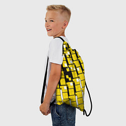 Рюкзак-мешок Киберпанк квадраты жёлтые, цвет: 3D-принт — фото 2