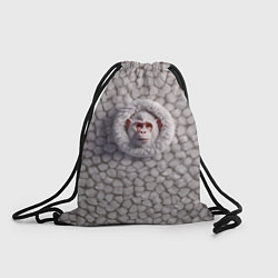 Рюкзак-мешок Забавная белая обезьяна, цвет: 3D-принт