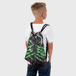Рюкзак-мешок Зелёный элементаль киберпанк, цвет: 3D-принт — фото 2