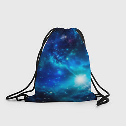 Рюкзак-мешок Звёздный космос чёрно-синий, цвет: 3D-принт