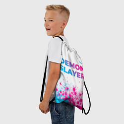 Рюкзак-мешок Demon Slayer neon gradient style: символ сверху, цвет: 3D-принт — фото 2