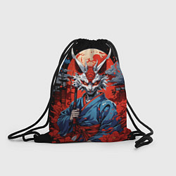 Рюкзак-мешок Японский воин в рогатой маске, цвет: 3D-принт
