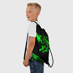 Рюкзак-мешок Зеленый светящийся дым, цвет: 3D-принт — фото 2