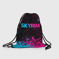 Рюкзак-мешок Skyrim - neon gradient: символ сверху, цвет: 3D-принт
