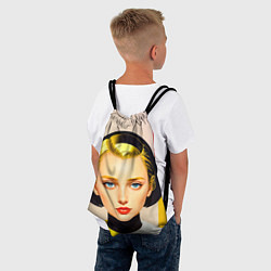 Рюкзак-мешок Девушка с жёлтыми волосами конструктивизм, цвет: 3D-принт — фото 2