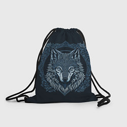 Рюкзак-мешок Волк, векторный орнаментализм, цвет: 3D-принт