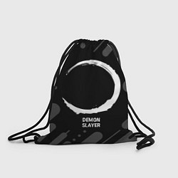 Рюкзак-мешок Demon Slayer glitch на темном фоне, цвет: 3D-принт