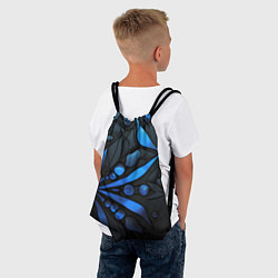 Рюкзак-мешок Black blue elements, цвет: 3D-принт — фото 2