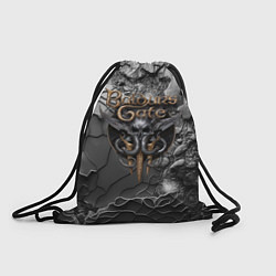 Рюкзак-мешок Baldurs Gate 3 logo dark, цвет: 3D-принт