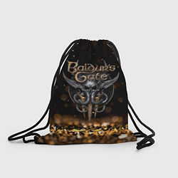 Рюкзак-мешок Baldurs Gate 3 logo dark gold logo, цвет: 3D-принт