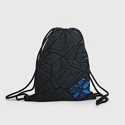 Рюкзак-мешок Черные плиты с синими вставками, цвет: 3D-принт