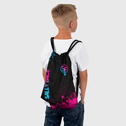 Рюкзак-мешок Sally Face - neon gradient: надпись, символ, цвет: 3D-принт — фото 2