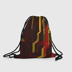 Рюкзак-мешок Кибер схемы красные, цвет: 3D-принт