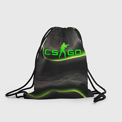 Рюкзак-мешок CSGO green black logo, цвет: 3D-принт