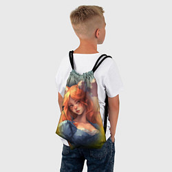 Рюкзак-мешок Девушка лисица, цвет: 3D-принт — фото 2