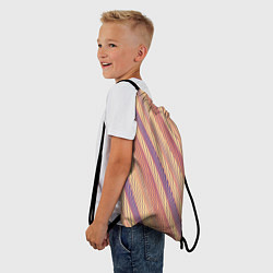 Рюкзак-мешок Персиковый полосатый, цвет: 3D-принт — фото 2